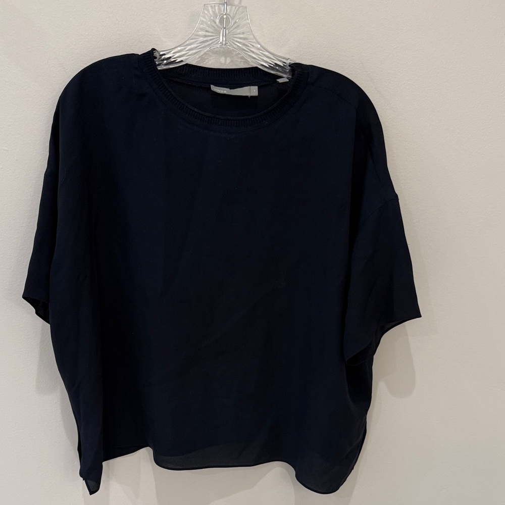VINCE Classic Navy Box Fit Women's Top